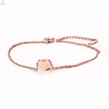 Pulsera para pulsera de tobillo con cadena en forma de corazón de acero inoxidable rosa rosa